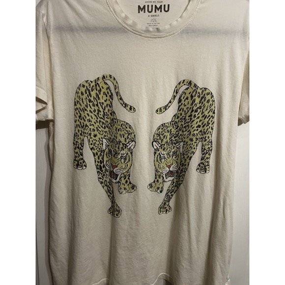 Show Me Your Mumu XS Short Sleeve Dancing Leopard Graphic T Shirt Organic Cotton - Picture 5 of 9